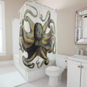  Octopus Print Shower Curtain Douchegordijn (In situ)