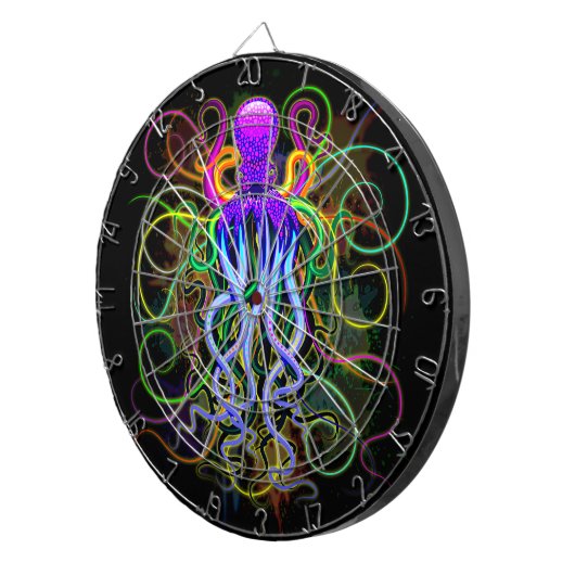 Octopus Psychedelic Luminescence Dartbord (Voorkant Rechts)