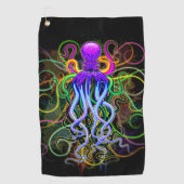 Octopus Psychedelic Luminescence Golfhanddoek (Voorkant)