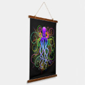Octopus Psychedelic Luminescence Hangend Wandkleed (Gebogen)