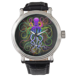 Octopus Psychedelic Luminescence Horloge