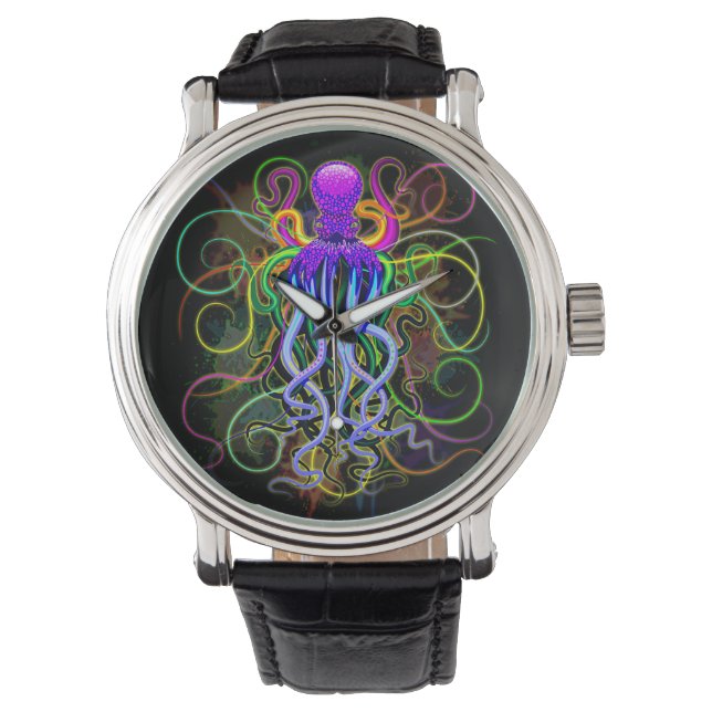 Octopus Psychedelic Luminescence Horloge (Voorkant)