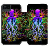 Octopus Psychedelic Luminescence Incipio iPhone Portemonnee Hoesje (Agenda Open)