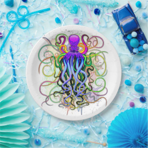 Octopus Psychedelic Luminescence Papieren Bordje