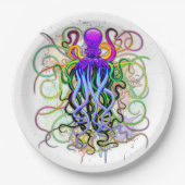 Octopus Psychedelic Luminescence Papieren Bordje (Voorkant)