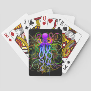 Octopus Psychedelic Luminescence Pokerkaarten