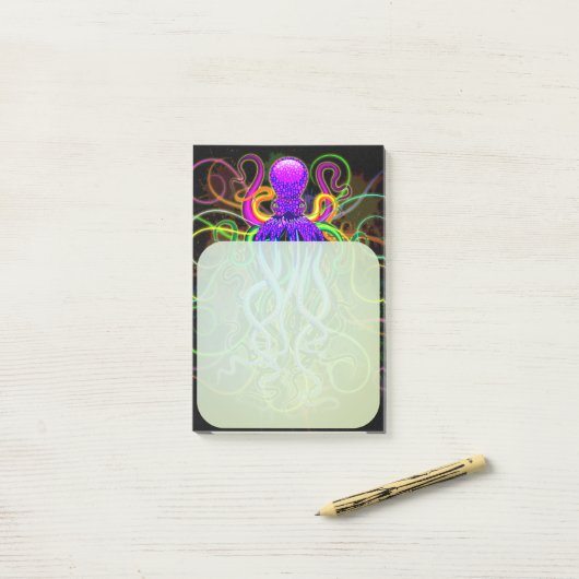 Octopus Psychedelic Luminescence Post-it® Notes (Op bureau)