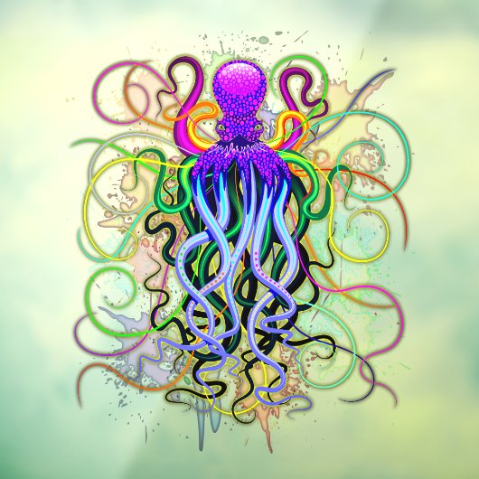 Octopus Psychedelic Luminescence Raamsticker (Vel 3)