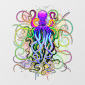 Octopus Psychedelic Luminescence Raamsticker (Vel)