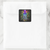 Octopus Psychedelic Luminescence Vierkante Sticker (Tas)