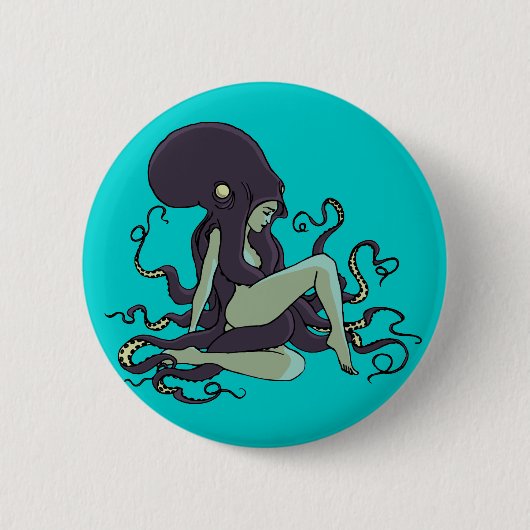 Octopus Queen Ronde Button 5,7 Cm (Voorkant)