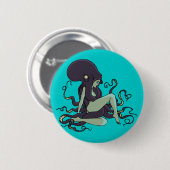 Octopus Queen Ronde Button 5,7 Cm (Voorkant /achterkant)
