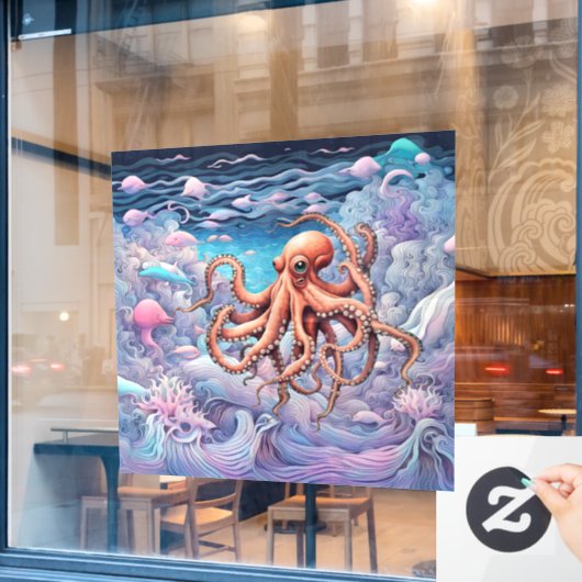 Octopus Raamsticker (Cafe Raam)