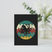 Octopus Retro Briefkaart (Staand voorkant)
