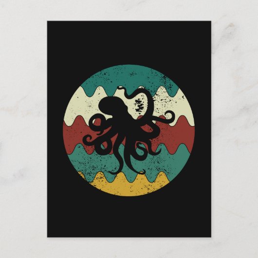 Octopus Retro Briefkaart (Voorkant)