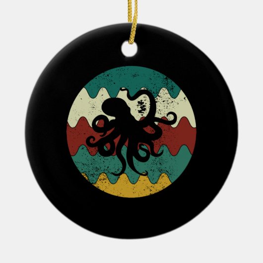 Octopus Retro Keramisch Ornament (Voorkant)