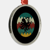 Octopus Retro Metalen Ornament (Rechts)