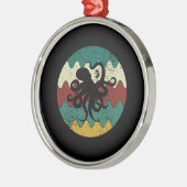 Octopus Retro Metalen Ornament (Links)