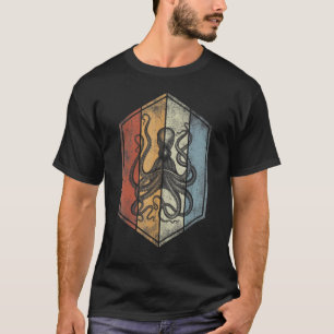 Octopus Retro  stijl Mariene Bioloog T-shirt