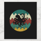 Octopus Retro Wijn Etiket (Enkel label)