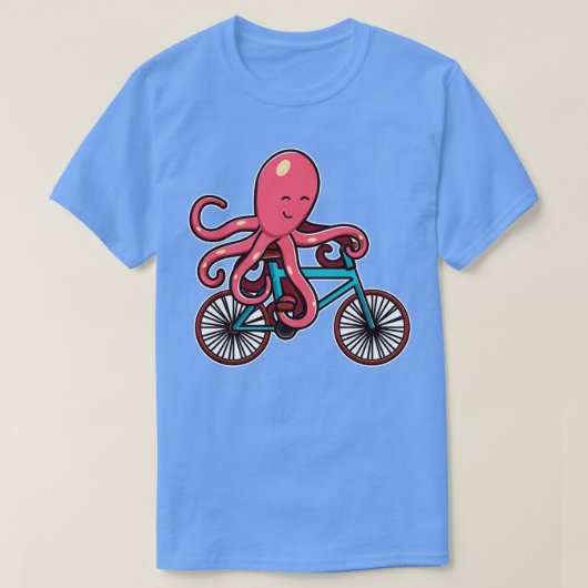 Octopus Riding Bicycle octopus design giften voor  T-shirt (Design voorkant)