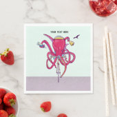 Octopus Riding een fiets Servet (Insitu)