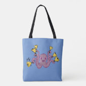 Octopus Ringende Handbells Cartoon Draagtas (Achterkant)
