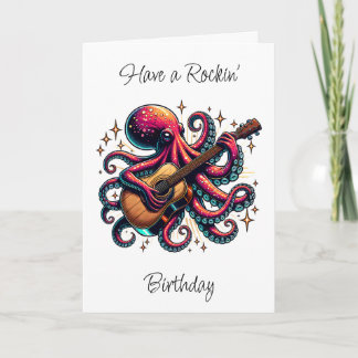 Octopus Rockin' Out naar de verjaardag van je neef Kaart