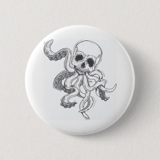 Octopus Ronde Button 5,7 Cm (Voorkant)