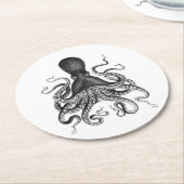octopus ronde kartonnen onderzetter (Gebogen)