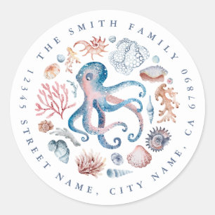 Octopus ronde Stickers