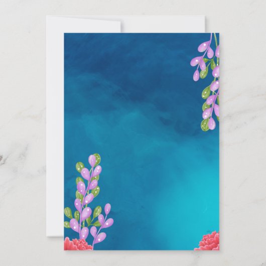 Octopus rose Invitation Anniversaire (Dos)