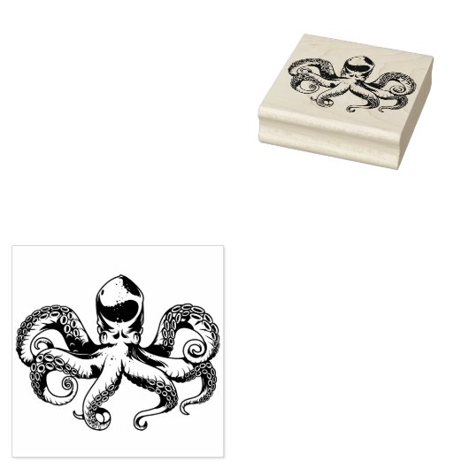  octopus 	rubberstempel (Gestempeld)