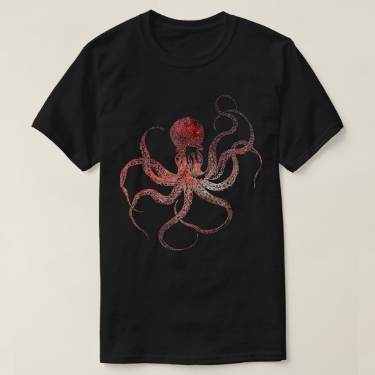  octopus rubescens Retro scuba duiken T-shirt (Design voorkant)