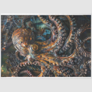 Octopus Rust Bronze Decoupage Tissuepapier