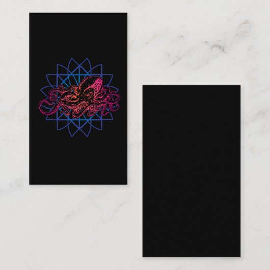 Octopus Sacred Geometry Raver Abstract Zee Dier Visitekaartje (Voorkant / Achterkant)
