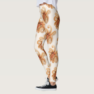 Octopus Salutii, Antieke Mariene Waterdieren Leggings