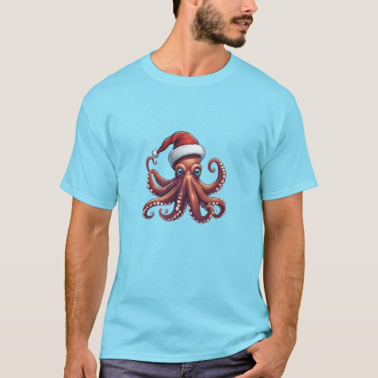 Octopus Santa T-shirt (Voorkant)