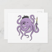 Octopus Schilder penseel Briefkaart (Voorkant / Achterkant)