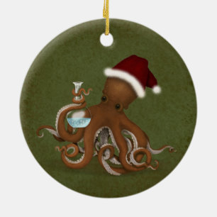 Octopus Scientist Steampunk  geïnspireerd Keramisch Ornament