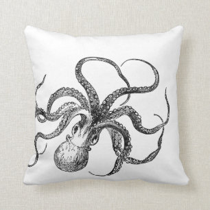 Octopus & Sea Horse   Accent Coussin