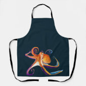Octopus sealife waterverf kunst schort (Voorkant)