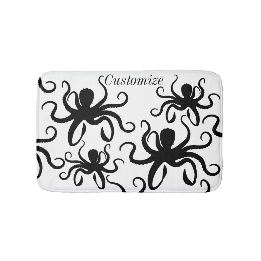 Octopus Silhouette Thunder_Cove Badmat (Voorkant)