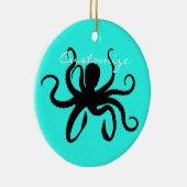 Octopus Silhouette Thunder_Cove Keramisch Ornament (Rechts)