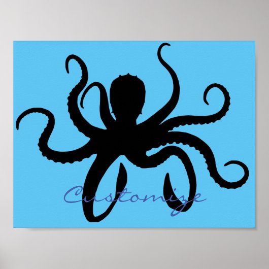 Octopus Silhouette Thunder_Cove Poster (Voorkant)