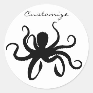 Octopus Silhouette Thunder_Cove Ronde Sticker