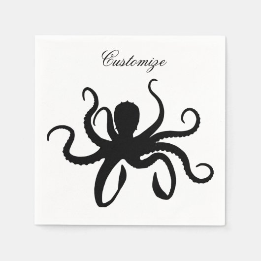Octopus Silhouette Thunder_Cove Servet (Voorkant)