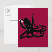 Octopus Sillouette MP3 Adverisement Spoof Briefkaart (Voorkant / Achterkant)