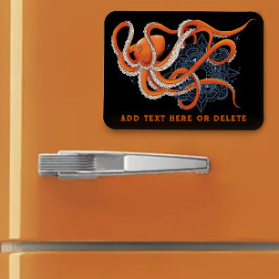 Octopus Sinaasappel Mandal Blue Magneet