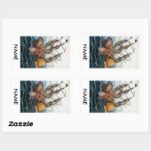 Octopus Sink Ship Bookplate Sticker (Vel)